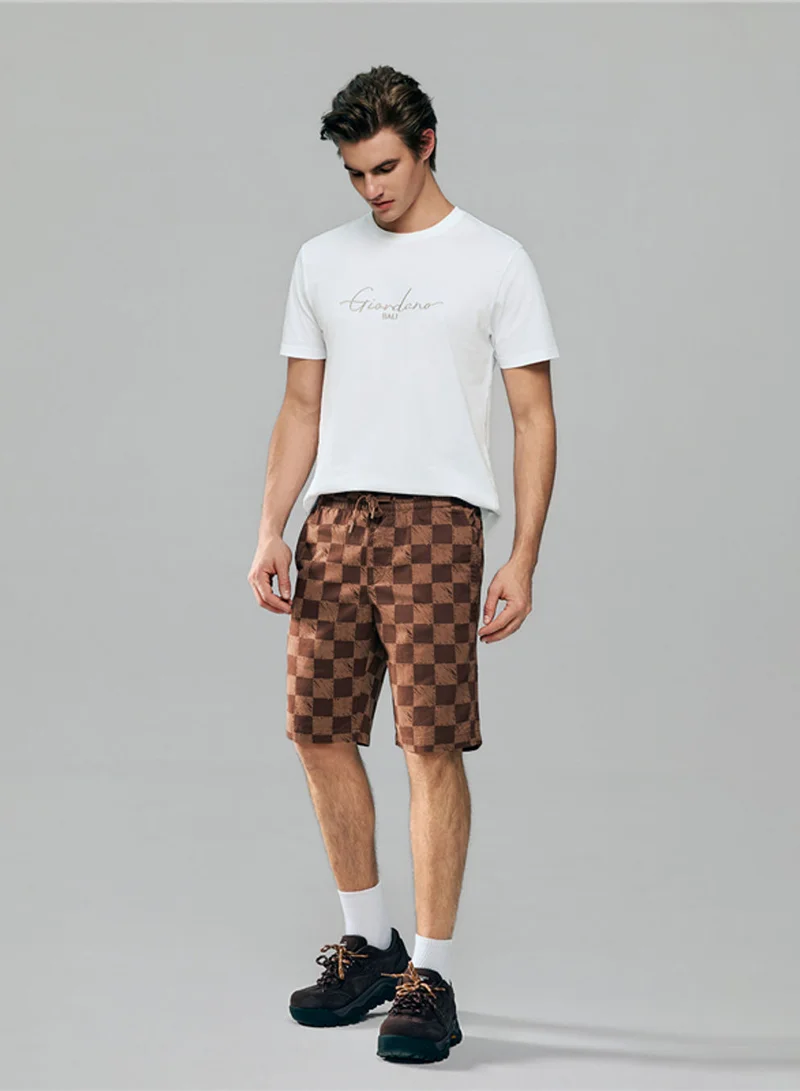 GIORDANO  Men’s Slim Twill Bermuda Shorts with Elastic Waist for Men | Best Price UAE