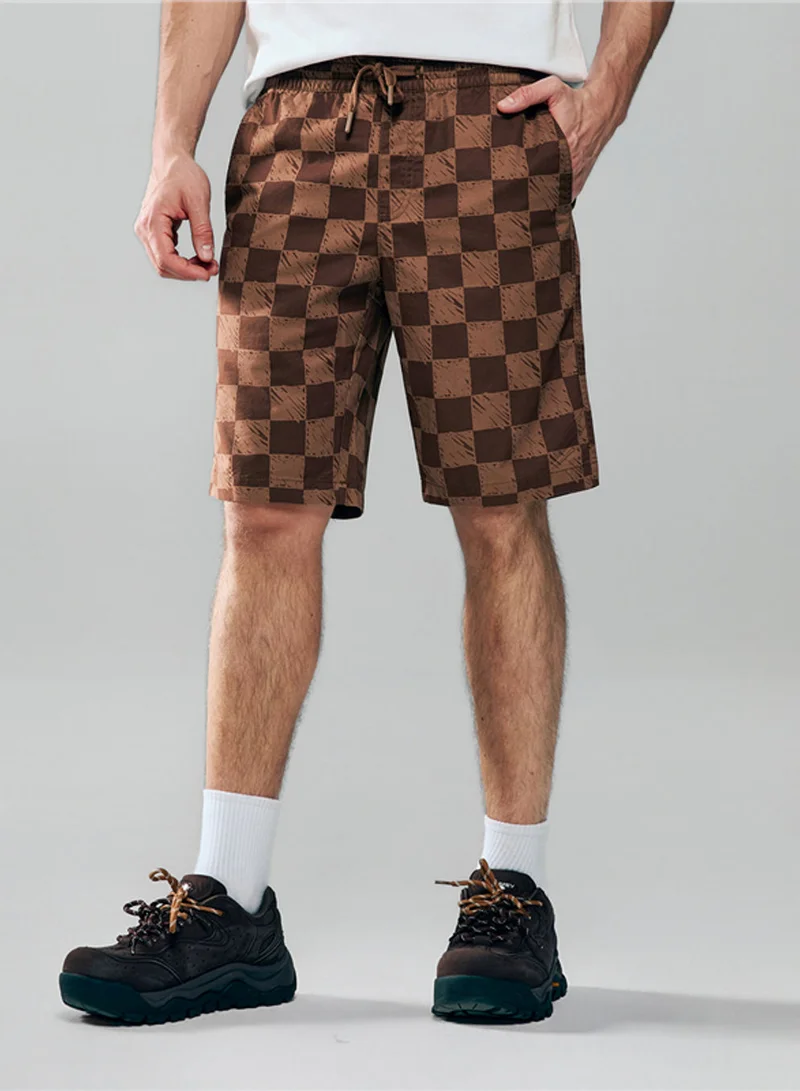 Men’s Slim Twill Bermuda Shorts with Elastic Waist