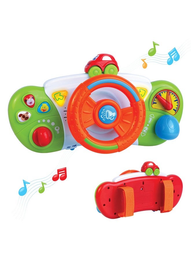 Hap-p-kid My First Baby Stroller Toy, Toddler Steering Driving Wheel, Car Seat Educational Learning Driver Toys, Pretend Drive Dashboard, Infant Baby Preschool Gift 6 7 8 9 10 11 12 Month 1 Year Old - Image 1