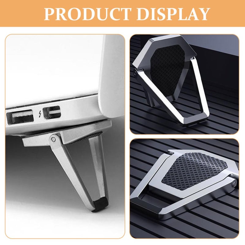 Foldable Aluminum Laptop Stand Portable Cooling Pad 4 Pcs Set for Desk Use - Image 4