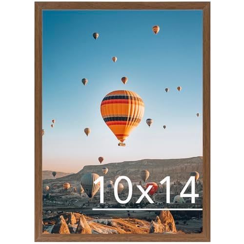 JCJMY 10x14 inch Picture Frame Brown for 30 x 40cm Diamond Art Painting, Horizontal and Vertical Formats for Wall Hanging, 10 x 14 Wall Gallery Poster Photo Frame with Shatter Resistant Plexiglass, Brown - Image 1