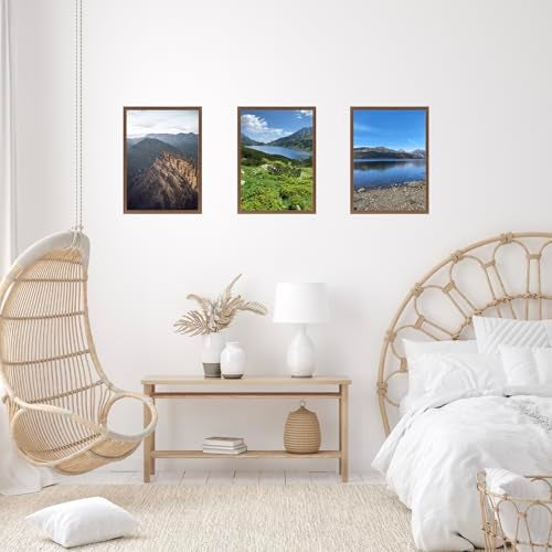 JCJMY 10x14 inch Picture Frame Brown for 30 x 40cm Diamond Art Painting, Horizontal and Vertical Formats for Wall Hanging, 10 x 14 Wall Gallery Poster Photo Frame with Shatter Resistant Plexiglass, Brown - Image 5