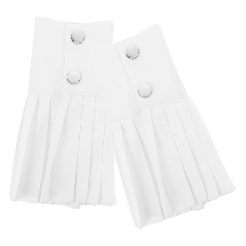 2pcs Clown Wrist : White For Wrists - Women Detachable Fake Sleeve - Shirt Accessory Decorative For Party Costume Wedding - Image 1