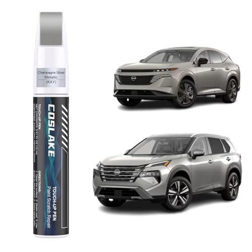 COSLAKE Car Touch Up PaintChampagne Silver MetallicKAY for Nissan Car Paint Scratch Repair Kit Quick Easy Solution to Repair 2 in 1 Scratch Remover Pen with 2PCS Disposable Micro Applicators - Image 1