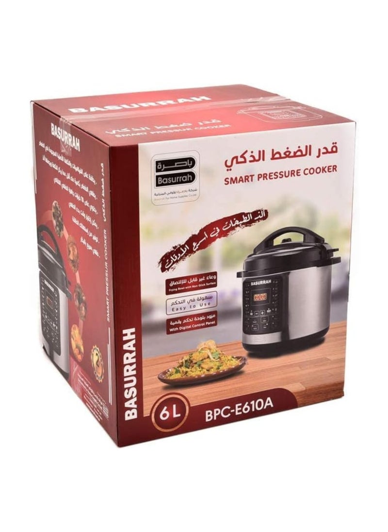 باصرة قدر ضغط كهرباء باصرة 6 لتر أسود/فضي  - Image 5