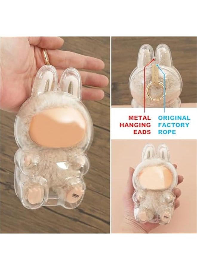 Arabest Protective Case for LABUBU, Clear Figure Display Bag with Keychain, Plastic Protective Cover, Storage Transparent PVC Bag Hanging Model (Doll Not Include, Style B Sitting)  - Image 2
