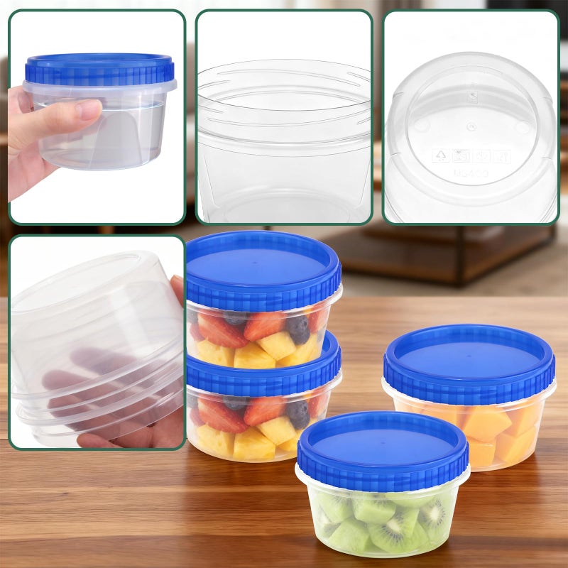 ISUSSER 12 Pack Freezer Containers with Screw On Lids, 12 Oz Stackable Reusable Plastic Storage Container, Airtight Plastic Food Storage Containers with Twist Top Lids for Food Soup Jello Sauce - Image 3