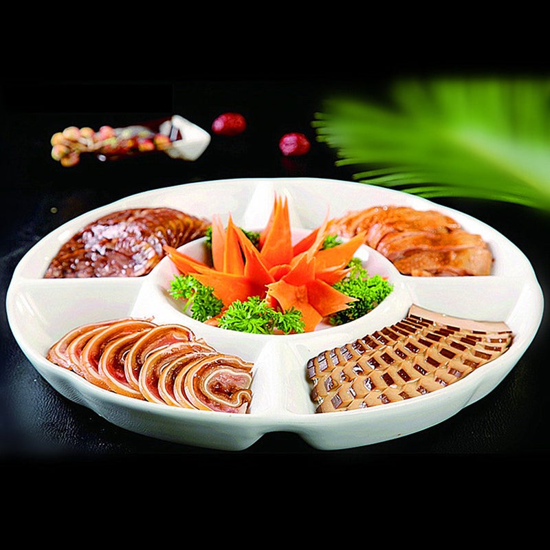2 pcs Imitation Porcelain Multi-grids Plate Fast Food Plate - Image 2