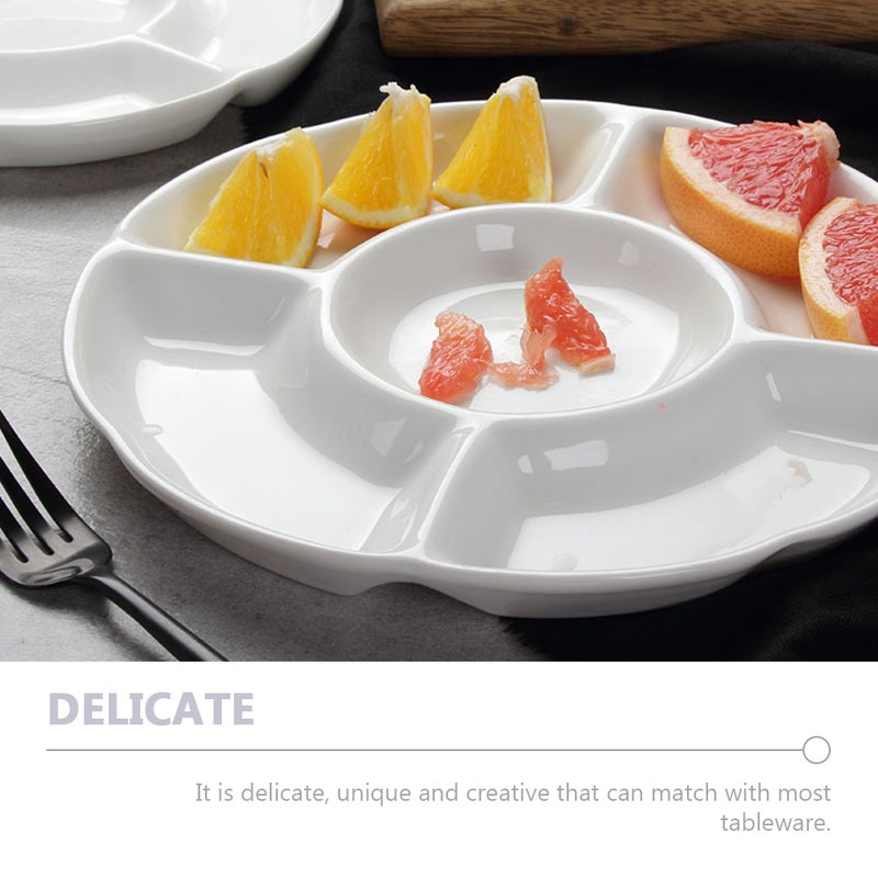 2 pcs Imitation Porcelain Multi-grids Plate Fast Food Plate - Image 5