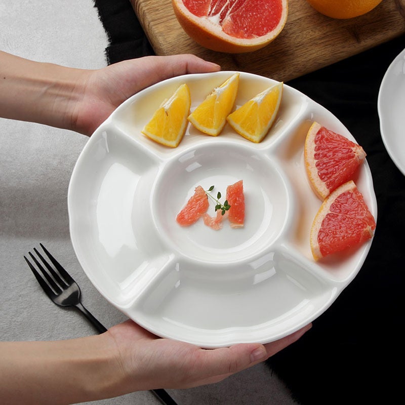 2 pcs Imitation Porcelain Multi-grids Plate Fast Food Plate - Image 4
