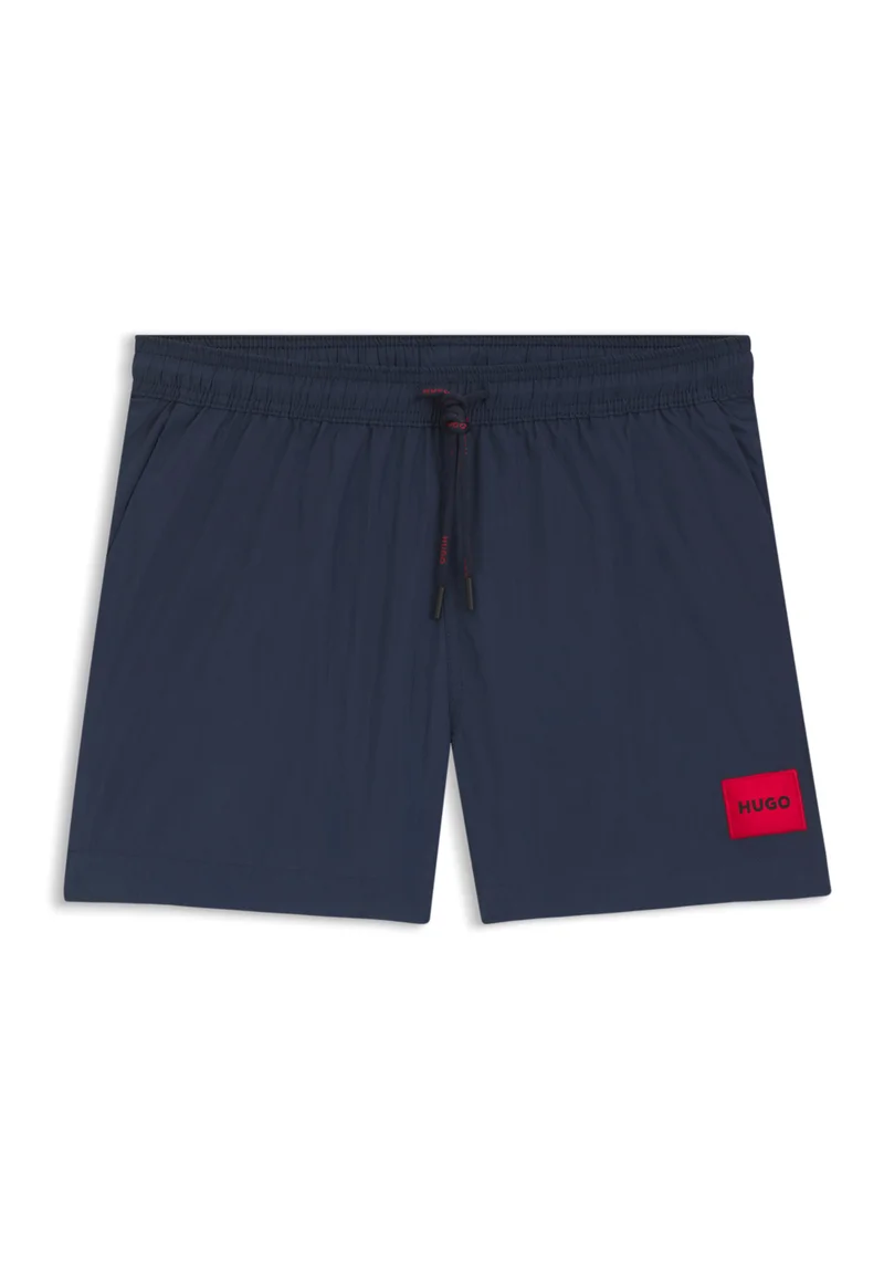 HUGO Dark Blue Quick-dry swim shorts with logo label for Men | Best Price UAE