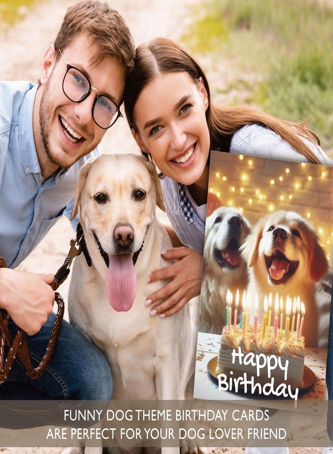 Gooji 5x7 Dogs Birthday Card, Funny Humorous Cute Card for Wife Husband Teenage Young Boy Girl Men Women Adult, Golden (Candles) - Image 4