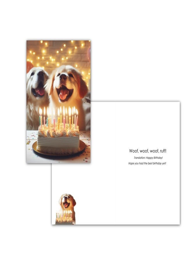 Gooji 5x7 Dogs Birthday Card, Funny Humorous Cute Card for Wife Husband Teenage Young Boy Girl Men Women Adult, Golden (Candles) - Image 3