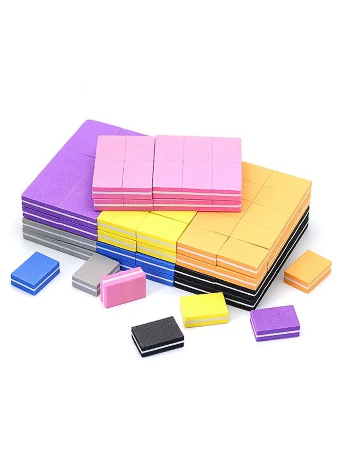 50pcs Dual Sided Soft Nail Buffers Washable Mix Color Manicure Pedicure Files - Image 5