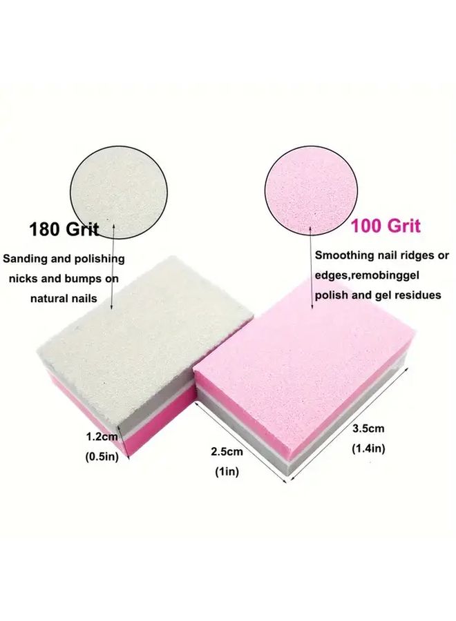 50pcs Dual Sided Soft Nail Buffers Washable Mix Color Manicure Pedicure Files - Image 4