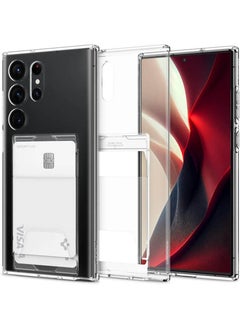Spigen جراب Crystal Slot Dual لهاتف Samsung Galaxy S23 Ultra مع حامل بطاقة 2 - شفاف للغاية 