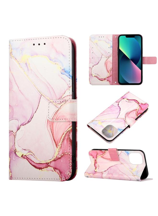 اس-توب جراب هاتف iPhone 14 من الجلد القابل للطي بنمط رخامي - Image 1