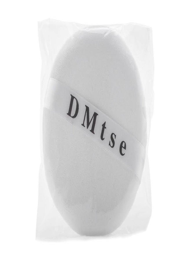 DMtse Round Jumbo Velour Powder Puff w Ribbon 4.25" Diameter White - Image 5