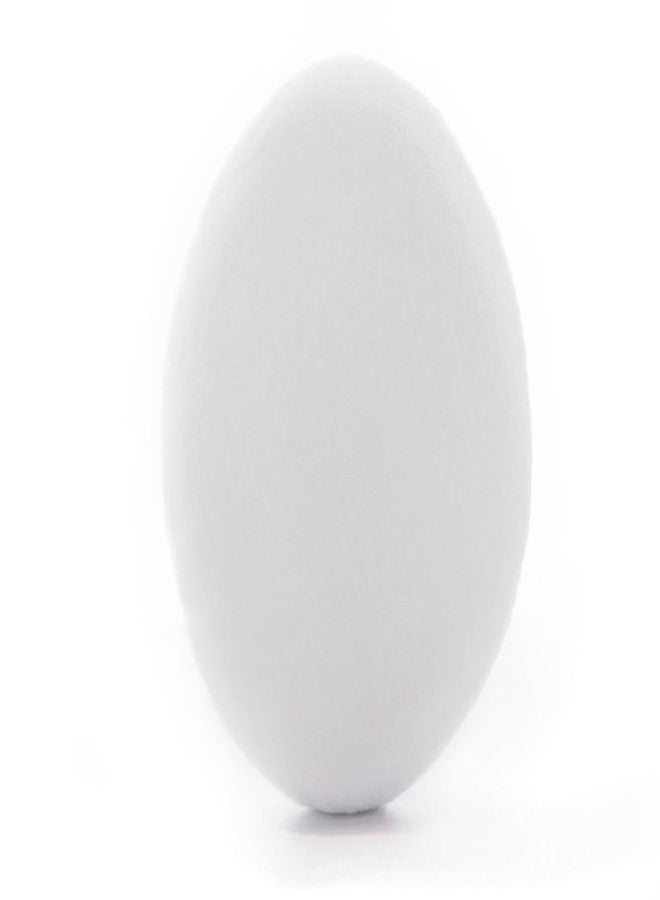 DMtse Round Jumbo Velour Powder Puff w Ribbon 4.25" Diameter White - Image 3