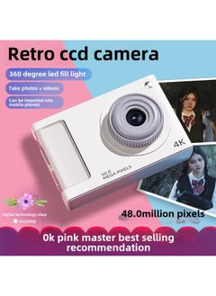 Generic Retro Cat Ccd Camera Students Soul Children Girls Travel Campus Digital Y2 Camera Can Import Mobile Phone-Body Color:Red  - Package 2  - Image 2