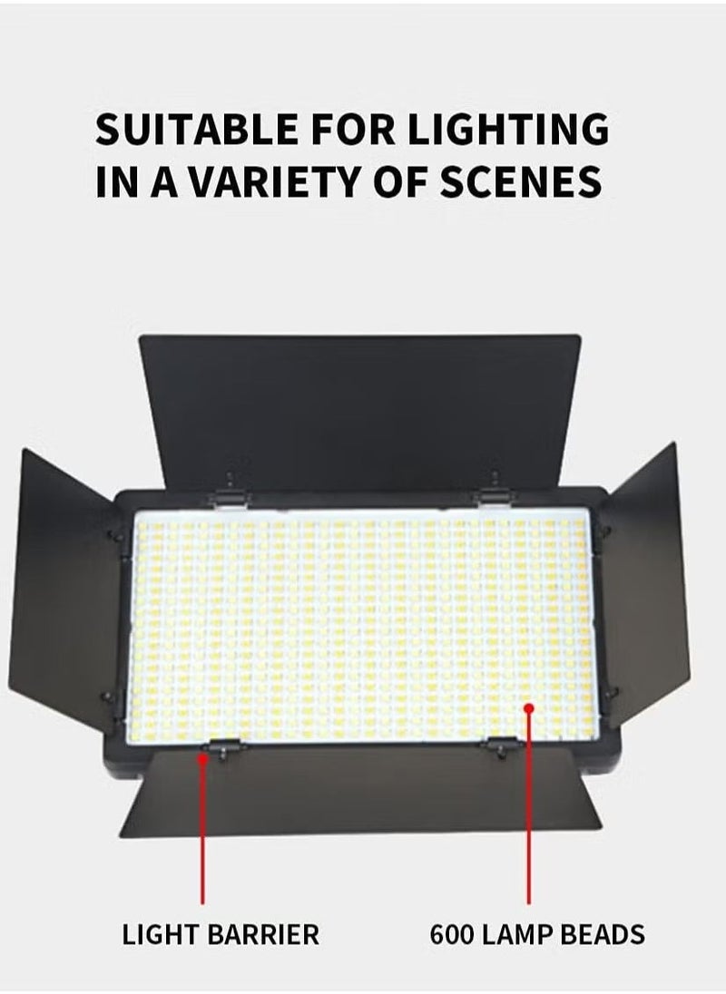 DUSALA 600 LED Video Light Kit – Rechargeable & Plug-Powered Camera Light, Adjustable 3200K-5600K, Ideal for Video Conference, Live Streaming, and Photography (LED Light) - Image 2