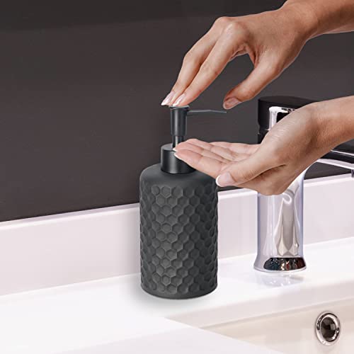 zccz Bathroom Accessory Set - 6 Pcs Black Bathroom Accessories Set with Trash Can, Toothbrush Holder, Toothbrush Cup, Soap Dispenser, Soap Dish, Toilet Brush with Holder - Accessoire Salle de Bain - Image 4