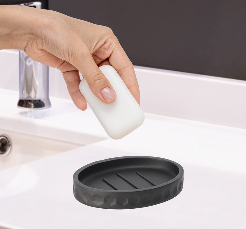 zccz Bathroom Accessory Set - 6 Pcs Black Bathroom Accessories Set with Trash Can, Toothbrush Holder, Toothbrush Cup, Soap Dispenser, Soap Dish, Toilet Brush with Holder - Accessoire Salle de Bain - Image 5
