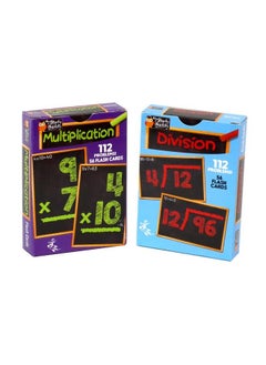 Regal Games Two Pack Math Flash Cards Multiplication & Division Practice Bright Bold Easy To Read Classroom Homework Study Supplement 56 Cards 112 Problems Per Pack  - Image 2