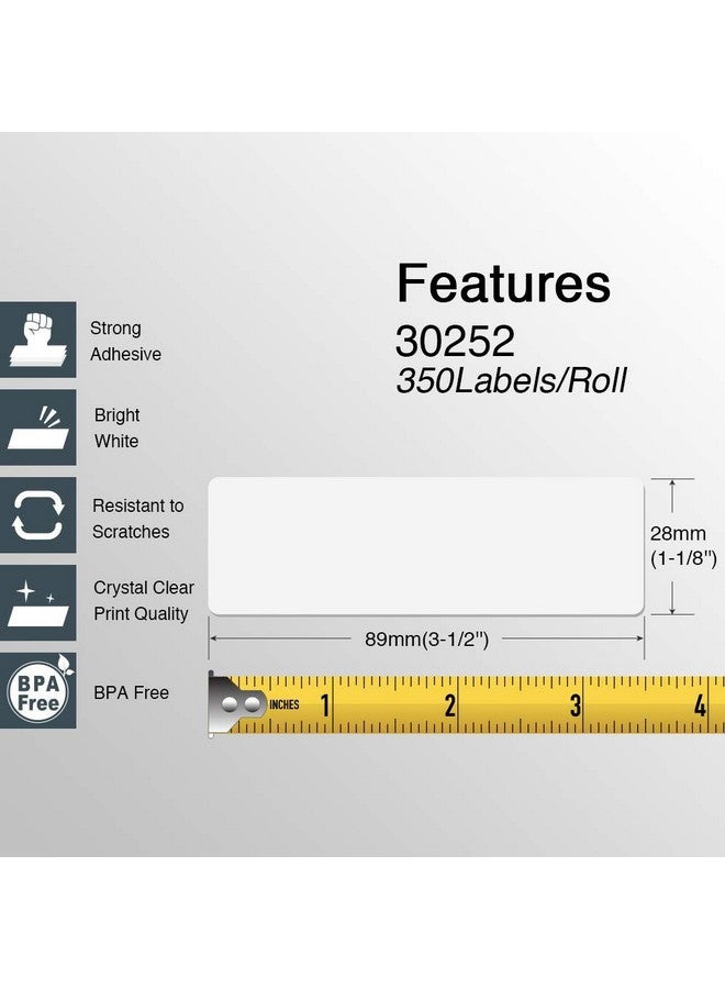 BETCKEY Compatible Dymo 30252 (11/8" X 31/2") Address & Barcode Labels Compatible With Dymo Labelwriter 450 4Xl & Zebra Desktop Printers [10 Rolls/3500 Labels] - Image 2