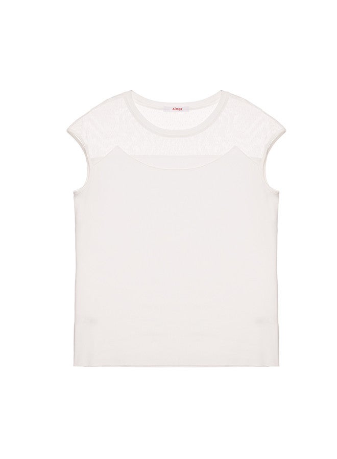 AIMER Comfortable & Versatile Round Neck Short Sleeve Women'S Layering Top - Image 5