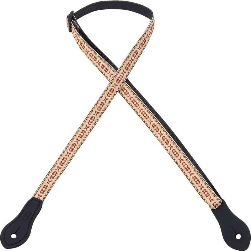 Levy's Leathers .5" Jacquard Weave Mandolin/Ukulele Strap with Dual Leather strap Pin Ends; Adjustable to 50" (MJ19UKE-001)