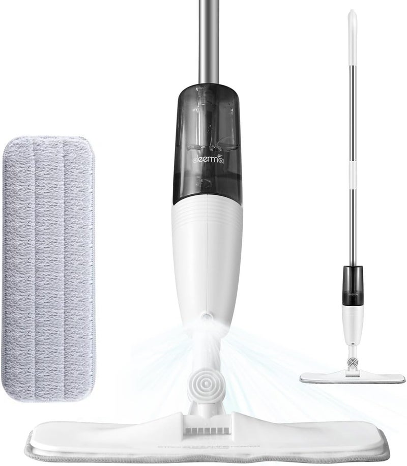 Deerma Water Spray Mop, Floormop for Hard Floor Cleaning with Microfiber Mop Pad Refills and 350ml Water Tank, 360° Rotation Flat for Home Kitchen Hard Floor-1 FREE Replacement - Image 1