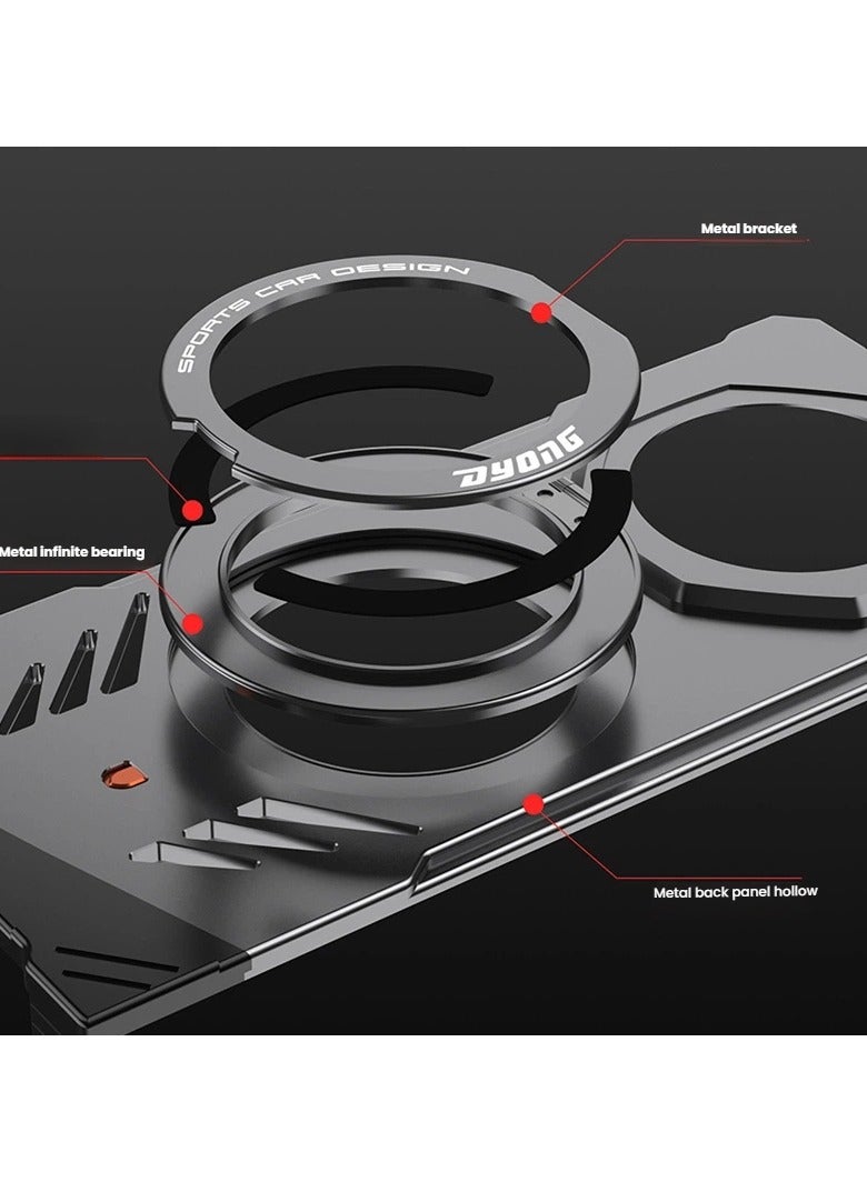 Magnetic Aluminium Case Compatible with Honor MAGIC V3, Cool Design Deluxe Metal Shockproof Case Compatible with Magsafe Holder 360° Rotatable Holder - Image 3