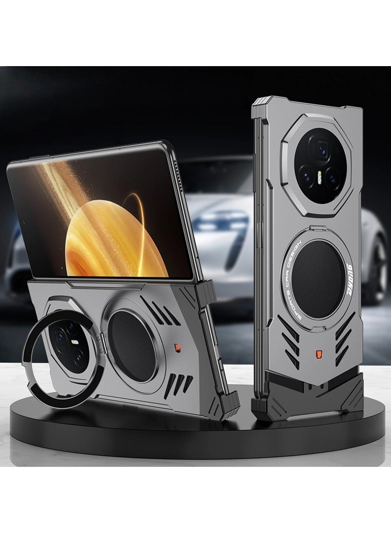 Magnetic Aluminium Case Compatible with Honor MAGIC V3, Cool Design Deluxe Metal Shockproof Case Compatible with Magsafe Holder 360° Rotatable Holder - Image 1