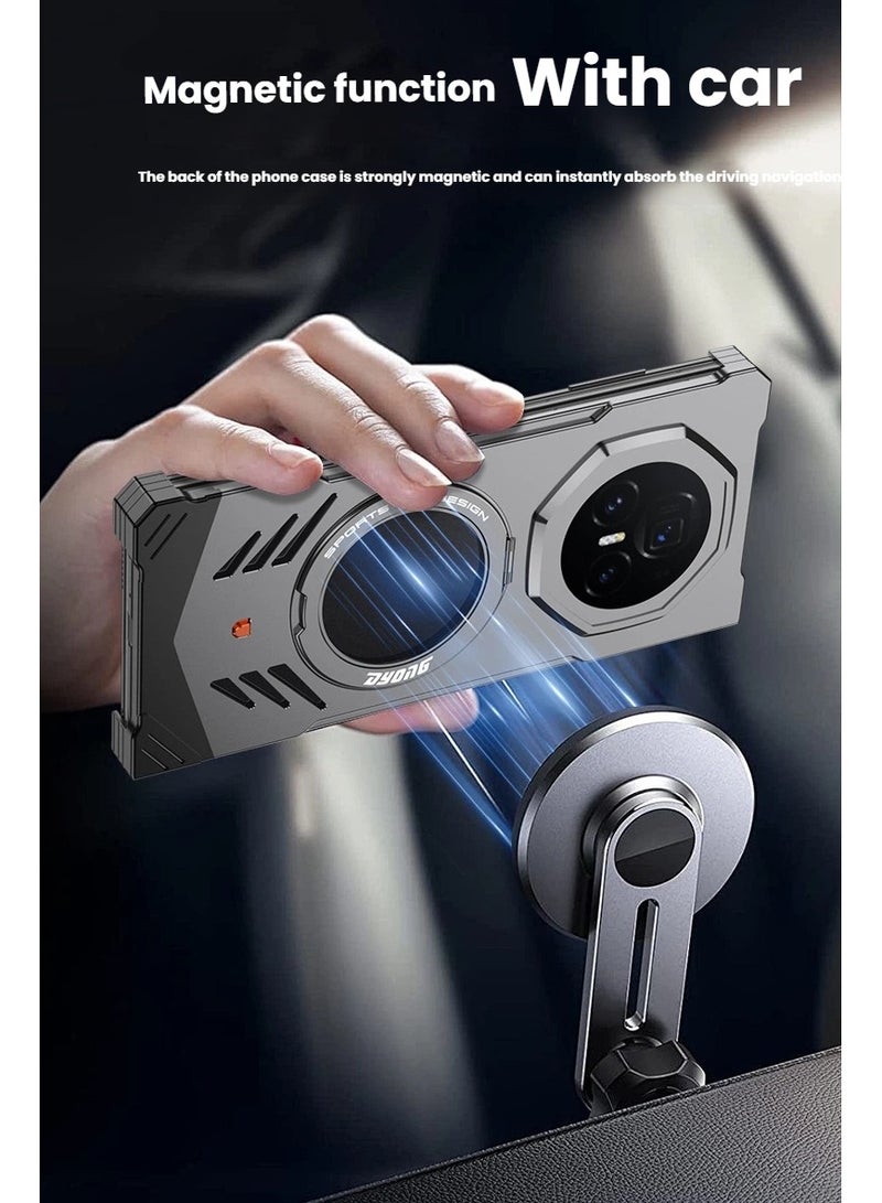 Magnetic Aluminium Case Compatible with Honor MAGIC V3, Cool Design Deluxe Metal Shockproof Case Compatible with Magsafe Holder 360° Rotatable Holder - Image 4