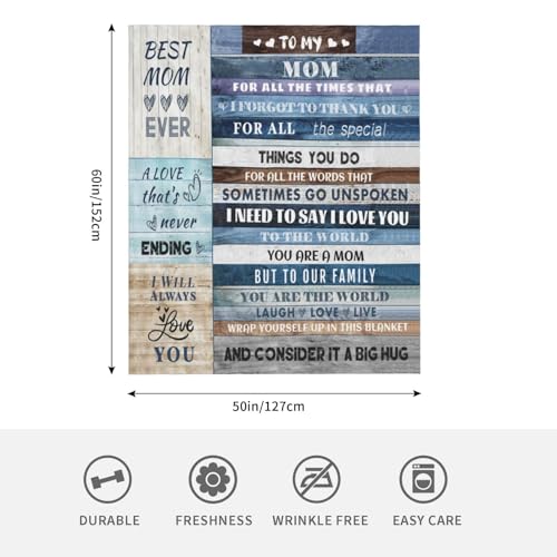 Menghao Gifts for Mom, Anniversary Birthday Gifts for Mom, Blanket to Mom from Daughter Son, Presents for Mother's Day,Christmas, Valentines, Soft Flannel Throw Blanket Bed Blanket (50x60) - Image 3