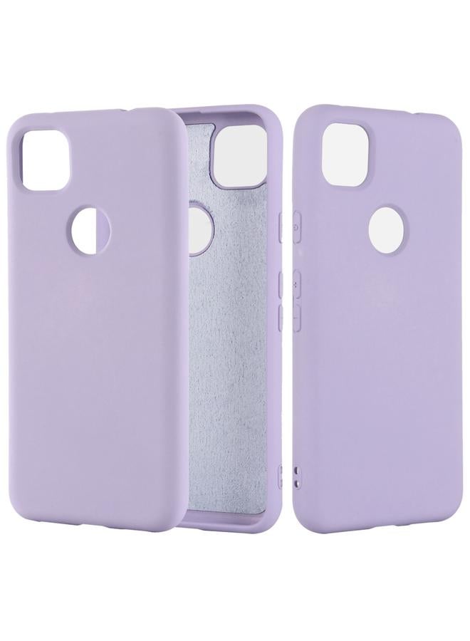 زبون جراب لهاتف Google Pixel 4a مصنوع من السيليكون السائل المقاوم للصدمات بتغطية كاملة بلون نقي - Image 1