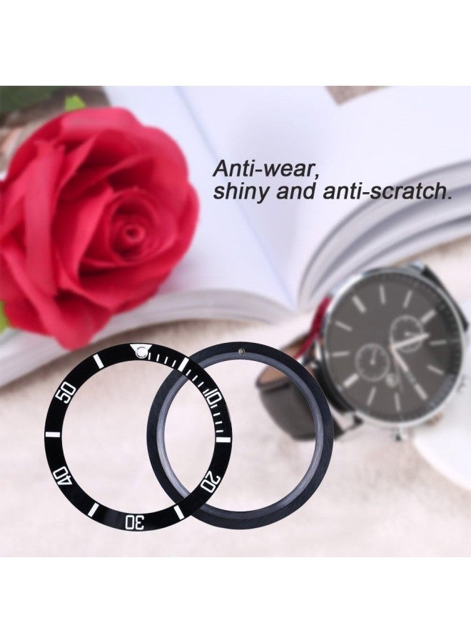 أجزاء استبدال المعصم الخزفية لساعة Seiko Date Display (أسود) مع إطار كتابة للساعة - Image 3