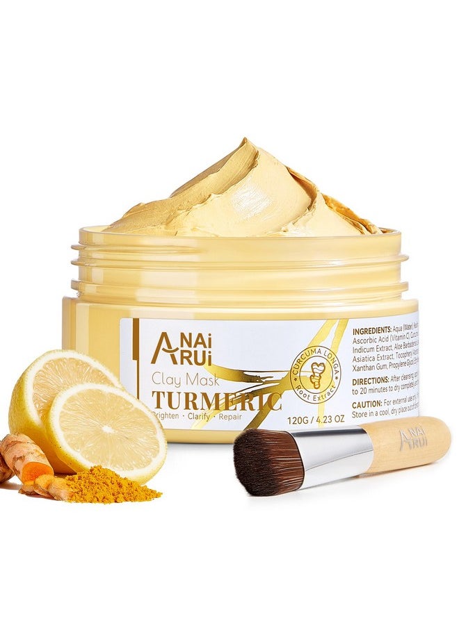 ANAI RUI - ANAI RUI Vitamin C Face Mask with Turmeric and Kaolin Clay for Dark Spots, Dull Skin, Skincare Facial Mask for Refining Pores and Controlling Oil, Smooth & Radiant Skin, 4.23 OZ - Image 1
