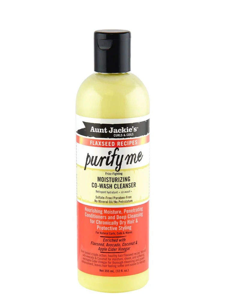 Aunt Jackie's Curls & Coils Flaxseed Recipes Purify Me Moisturizing Co-Wash Cleanser 355ml