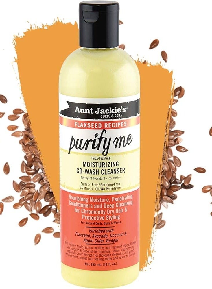 Aunt Jackie's Curls & Coils Flaxseed Recipes Purify Me Moisturizing Co-Wash Cleanser 355ml