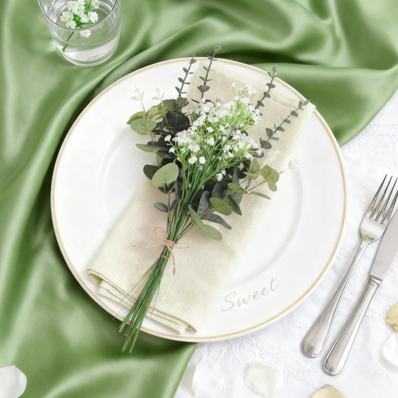 Ecerangus 120 Pcs Mixed Artificial Eucalyptus Leaves Stems Bulk,Baby Breath Artificial Flowers Bulk with Eucalyptus Leaves Greenery Stems for DIY Bouquets Wedding Floral Home Decor (Green-120pcs) - Image 5