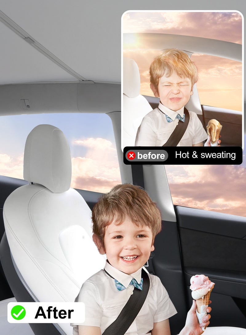 2025 2026 New Tesla Model Y Juniper Roof Sunshade, 【No Gaps u0026 No-Sagging】 Insulation UV Rays Protection 2025 Tesla Model Y Juniper Sunroof Shade u0026 Sunshade Roof for Tesla Model Y Accessories 2025 Tesla Model Y Accessories 2026 Tesla Model Y Juniper Accessories(Black) - Image 3