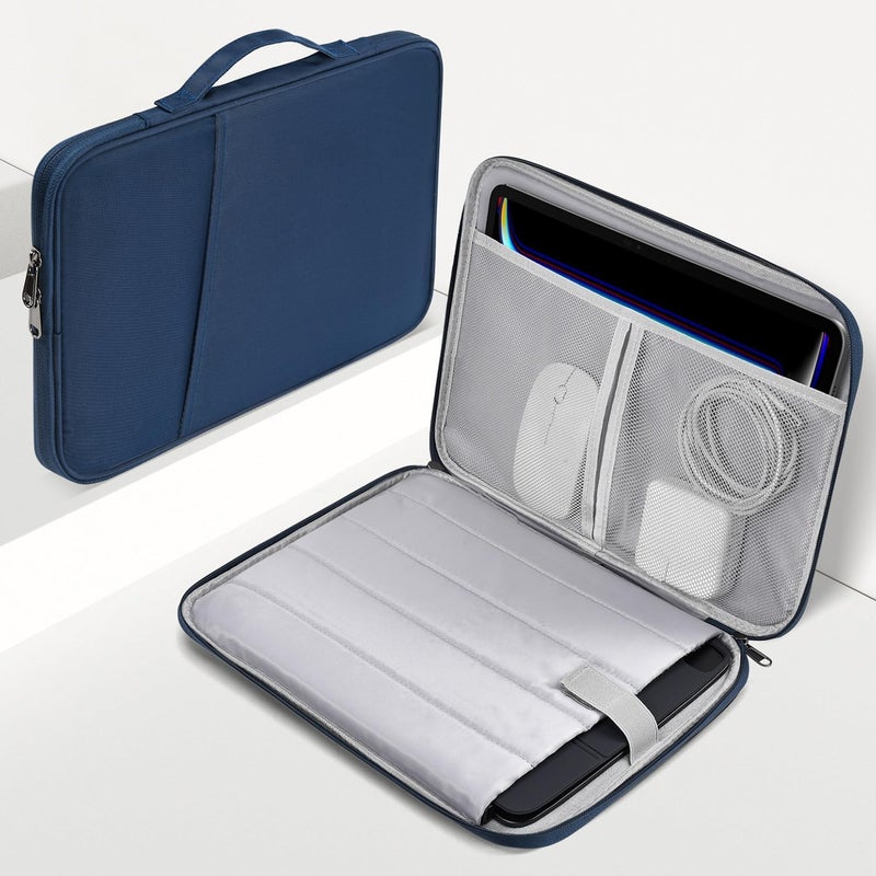 MAKINGTEC 12.9-13 inch iPad Pro Case, Padded Travel Carrying Sleeve for iPad Pro 13-in M4 & iPad Air 13-in M2 M3(2025) Magic Keyboard, Water-Resistant Shockproof iPad Soft Bag Cover w/Accessory Pocket -Blue - Image 1