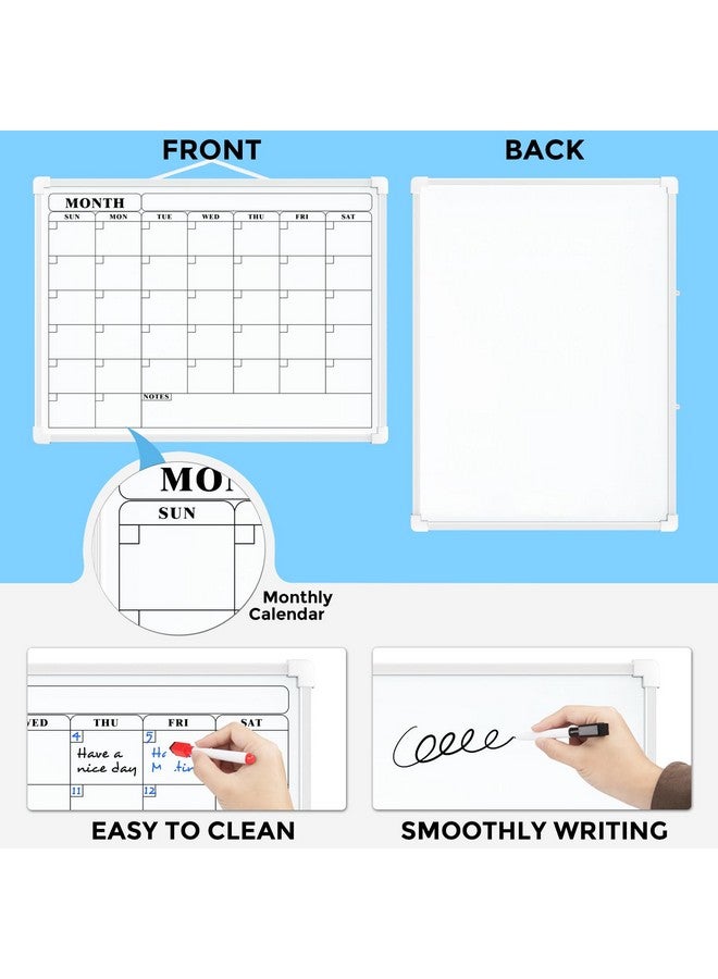 MaxGear Monthly Calendar Dry Erase Board For Wall, 16"X12" Small Hanging Double-Sided White Board, Portable Whiteboard For Planning, Drawing, Memo, To Do List, School, Home, Kitchen, Office - Image 4