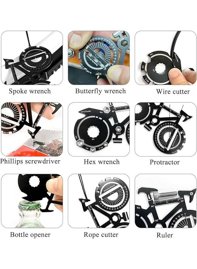 KASTWAVE 15 In 1 Shark Shape And 20 In 1 Bicycle Multitool Universal Screwdriver Keychain Multitool Mechanic Repair Bender Pocket Tool Keychain Spanner Outdoor Portable Multi Functional Utility Tool - Image 3