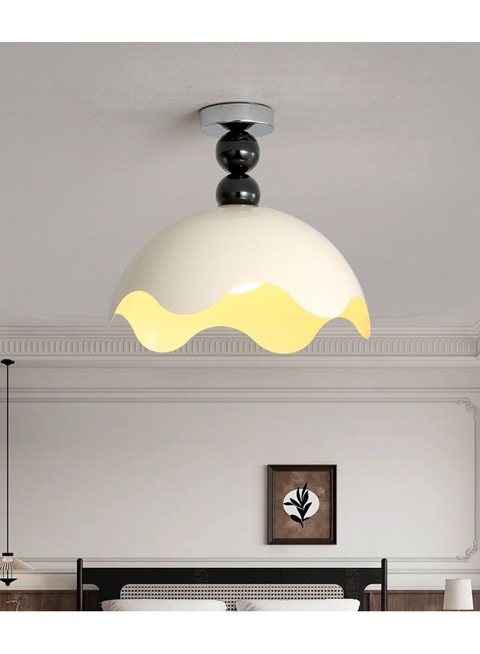 Modern Dimming Ceiling Lights Cream LED Semi Flush Mount Ceiling Light Fixture 30W Green Ceiling Lamp, Nordic Chrome Bedroom Living Room Hallway Close to Ceiling Lighting Chandelier - Image 1