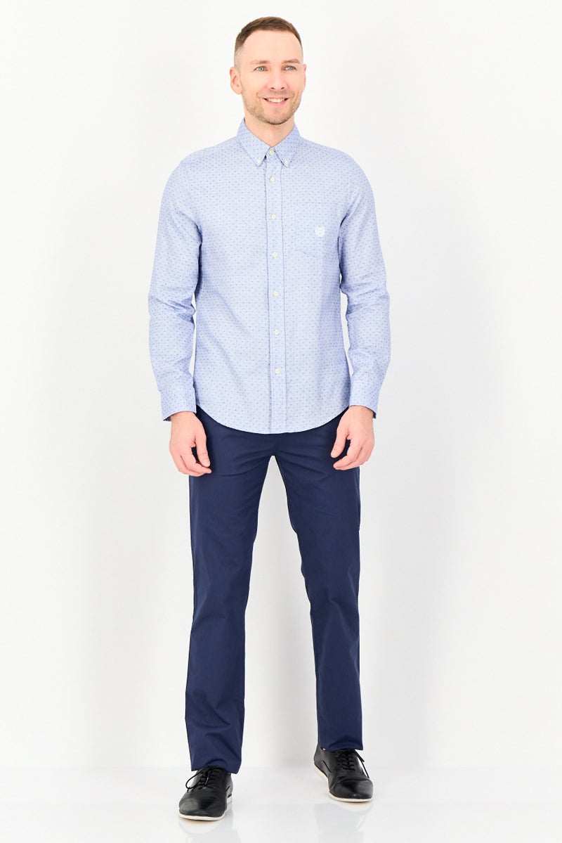 Chaps Men Regular Fit Textured Long Sleeve Casual Shirt, Multicolor - Image 4