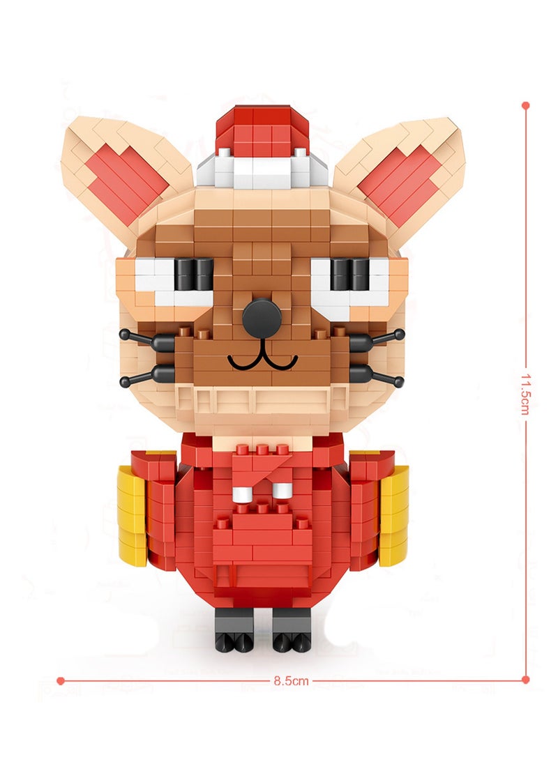 800pcs Red Puppy Model Set Building Blocks Creative Diy Simulation Collection Building Assembling Toys Children Adult Home Decorations  - Image 2