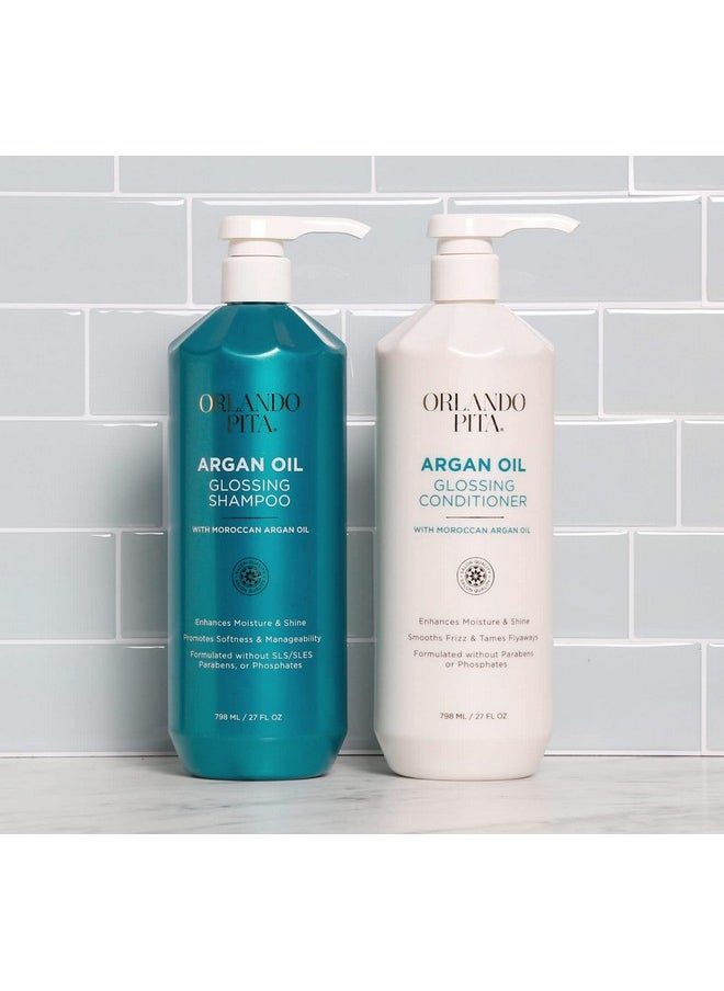 ORLANDO PITA PLAY - Orlando Pita Argan Oil Conditioner, 27 Fl Oz Salon Size- Premium Nourishing Hair Care For Men & Women - Professional Moisturizing, Anti Frizz, Hydrating Solution For Dry, Damaged Hair - Image 1